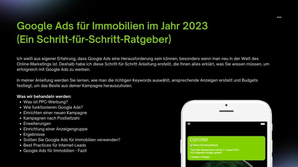 Google Ads Anleitung für Immobilienmakler