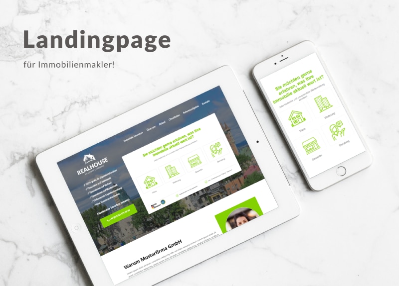 Landingpage für Immobilienmakler